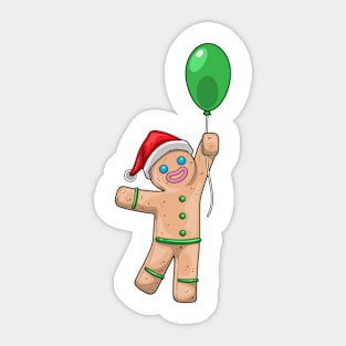 Gingerbread man Christmas Balloon Sticker